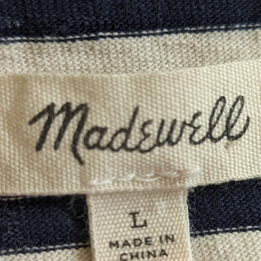 Madewell Embroidered Sun Setlist Boxy Short Sleeve Top Stripe Size Large